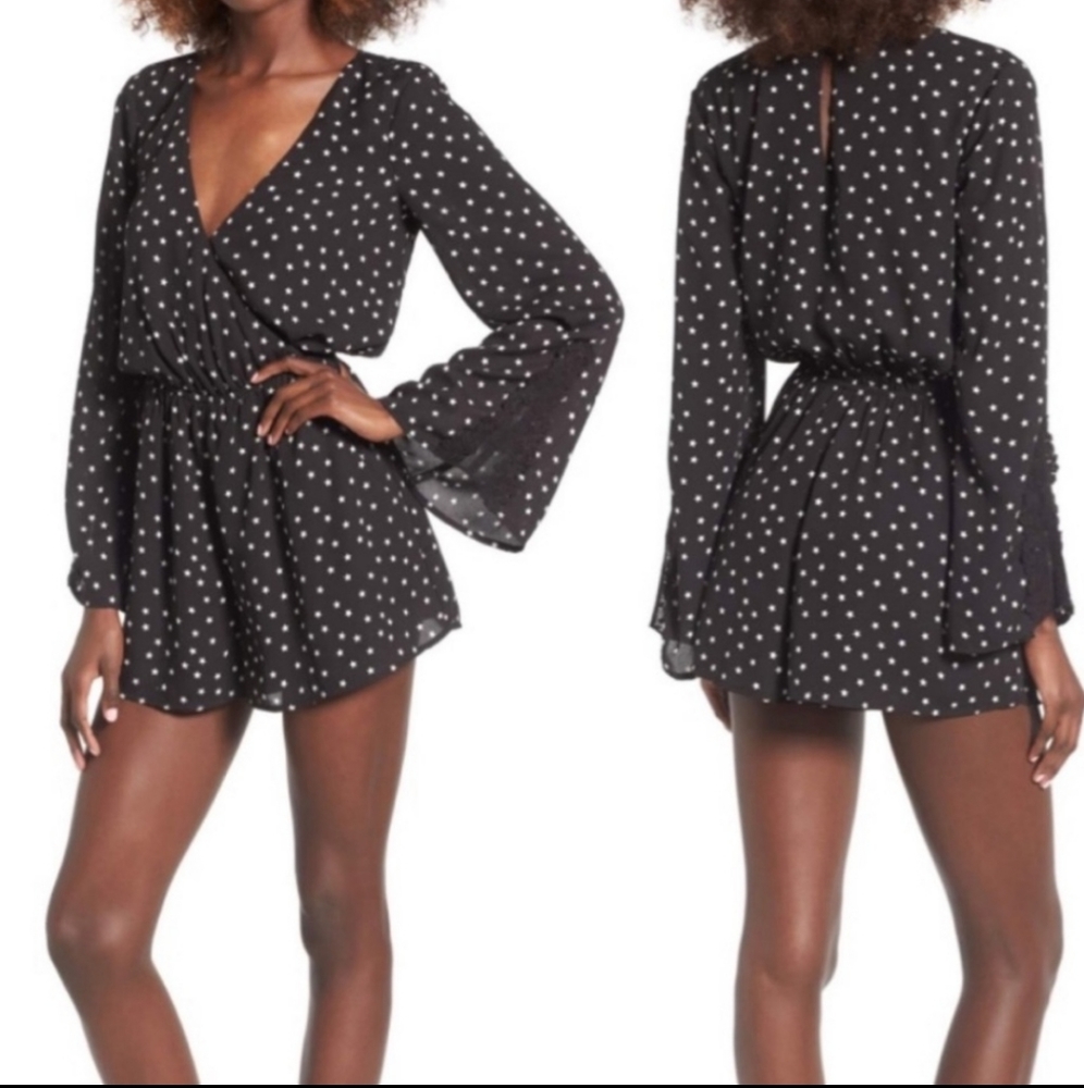 NWOT Love, Fire Star Print Romper